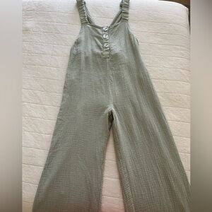 Zara Olive Green Sleeveless Jumpsuit